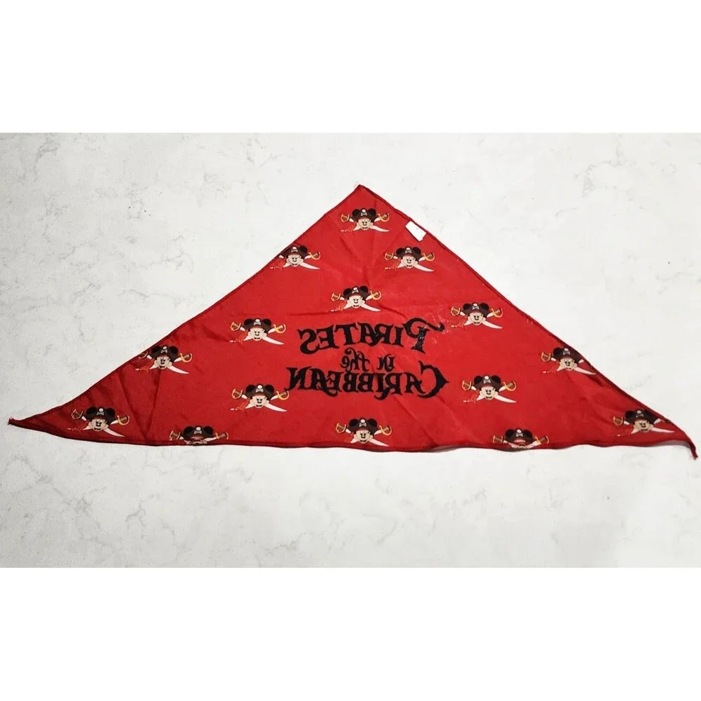 Mickey Mouse Pirates OF The Caribbean Handkerchief Scarf Disney Cruise Lane EUC